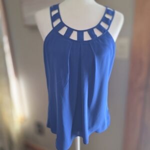 Express Royal Blue Cutout Halter Tank Top